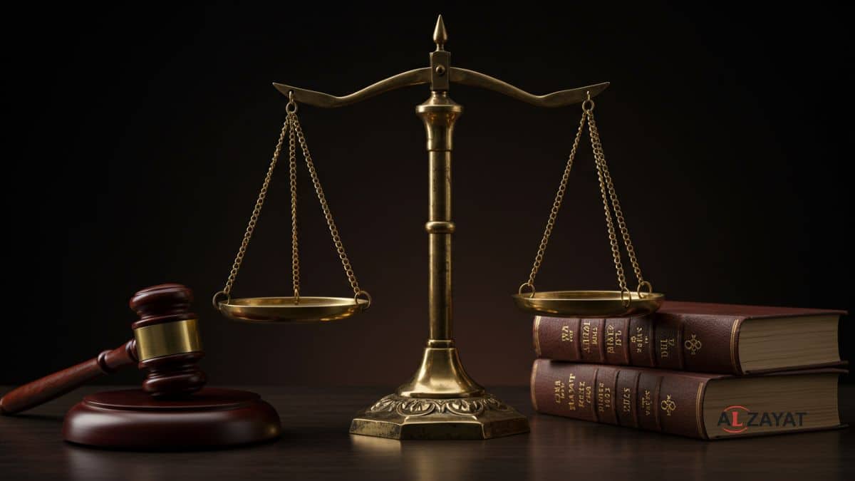 Une image représentant la complexité de la planification successorale transfrontalière, avec une balance ancienne équilibrant deux symboles juridiques.