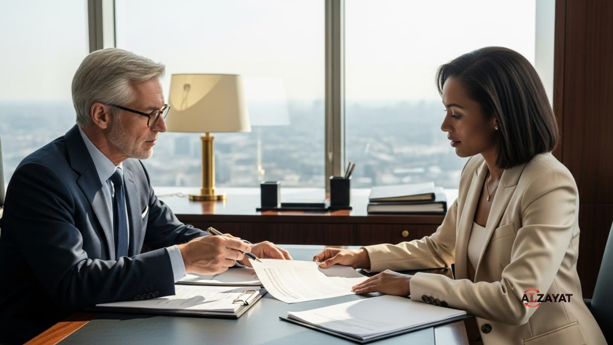 Senior lawyer advises client on content acquisition contracts at Alzayat Law Firm